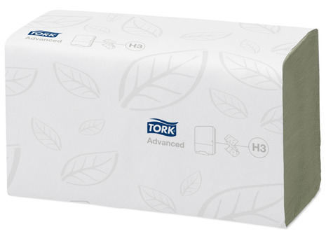 Papirnate brisače TORK 290179 so zelene barve in pakirane v paketu po 250 kosov zloženk.