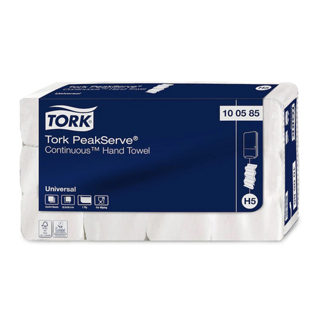 Papirnate brisače TORK 100585 so visoko zmogljive in primerne za podajalnik Tork PeakServe.