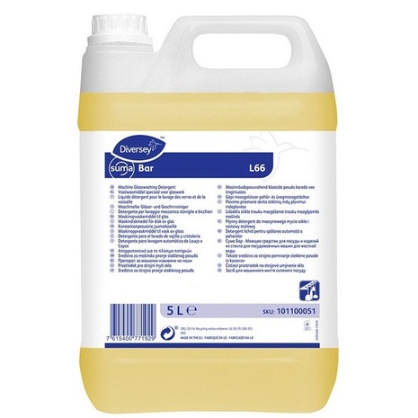 Čistilo za strojno pomivanje steklovine, Suma Bar L66, 5 L