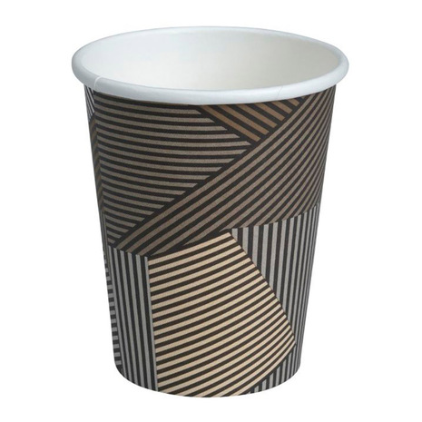 LONČKI za kavo, 240 ml, rjavi tisk, papirnati, EKO, 50 kos/pak