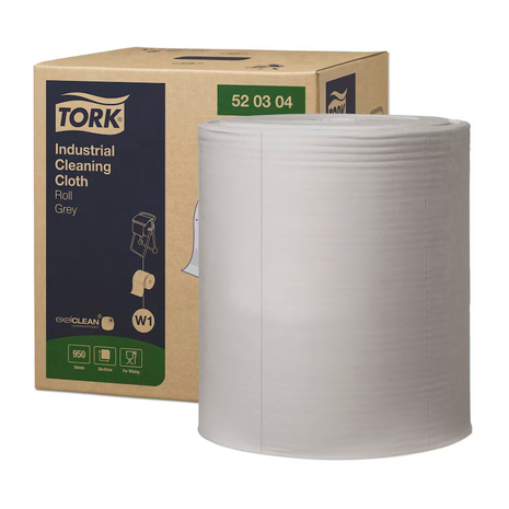 KRPE netkane, čistilne, Tork Industrial Cleaning Cloth, v roli, sive, 361 m, W1