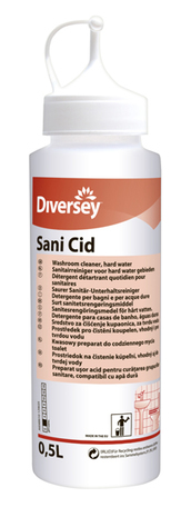 PLASTENKA 500 ml, z označbo TASKI Sani Cid, z dozirno šobo