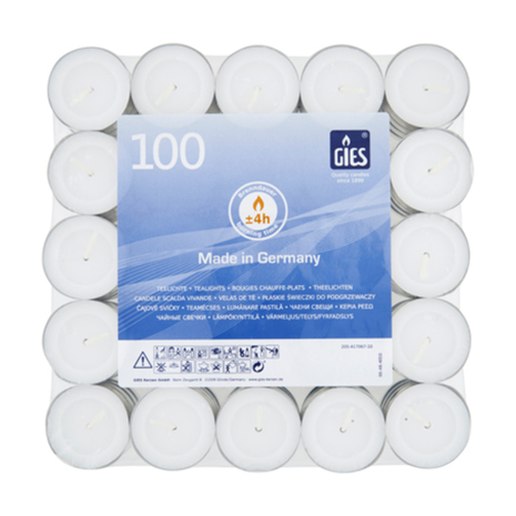 SVEČE čajne, bele, fi 38 mm, 100 kos/pak