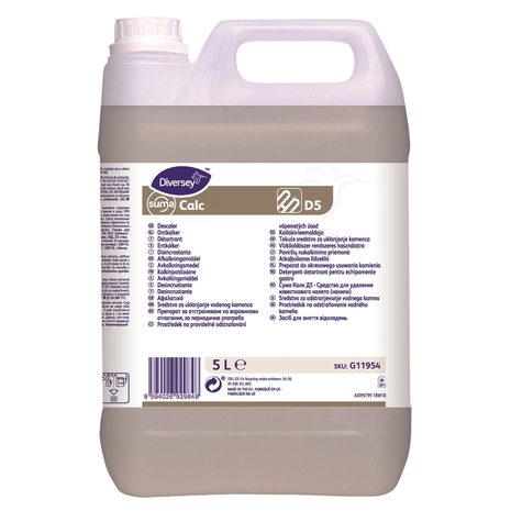 Čistilo za vodni kamen Suma Calc D5, za strojno in ročno čiščenje v kuhinjah, 5 L