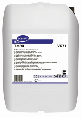 Sredstvo za prehrambeno industrijo TM90 VK71, za ročno in strojno čiščenje, 20 L