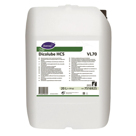 Sredstvo za prehrambeno industrijo Dicolube HCS VL70, za mazanje trakov, 20 L