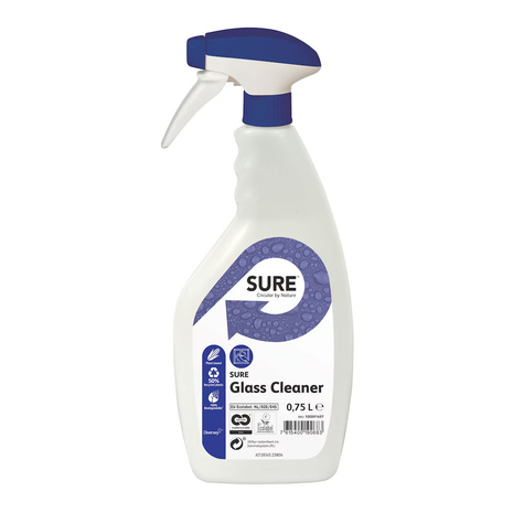 Čistilo za steklo SURE Glass Cleaner, na rastlinski osnovi, z razpršilko, 750 ml