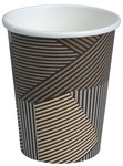LONČKI za kavo, 360 ml, rjavi tisk/bele, papirnati, EKO, 50 kos/pak