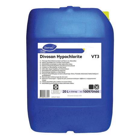 Sredstvo za dezinfekcijo Divosan Hypochlorite VT3, za prehrambeno industrijo, 20 L