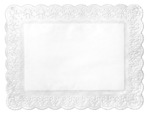 PAPIRNATE ČIPKE, pravokotne, 36 x 46 cm, bele, 100 kos/pak