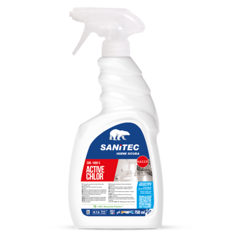 Čistilo za vsakodnevno čiščenje sanitarij ACTIVE CHLOR, belilo, z razpršilko, 750 ml