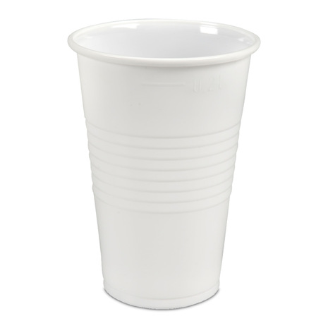 KOZARCI 0,2 L, beli, plastični, PP, 100 kos/pak