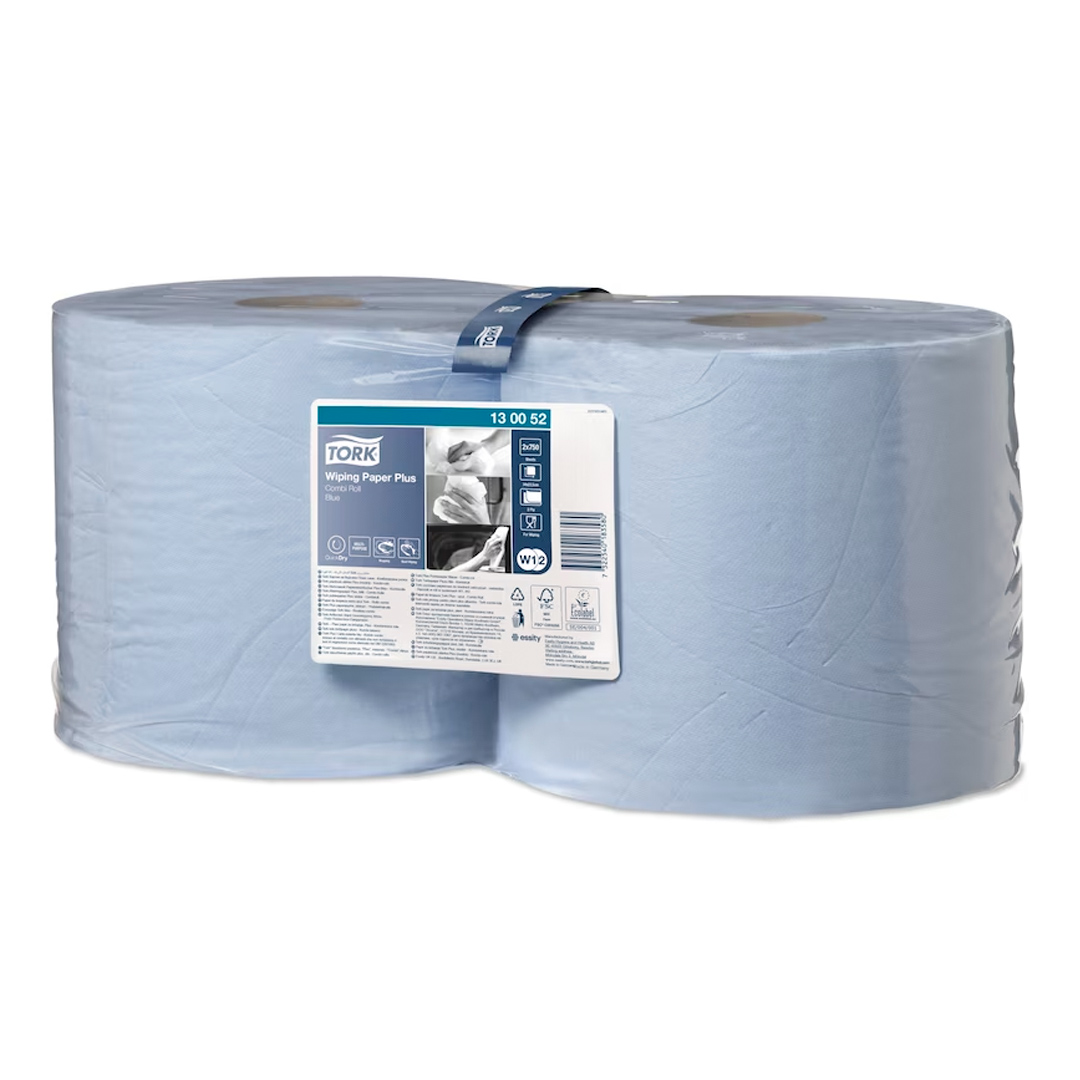 Poetspapier Tork 130070 2-laags | 1 Rol | Blauw | Geschikt Voor Tork W1 W2 Dispenser I6138