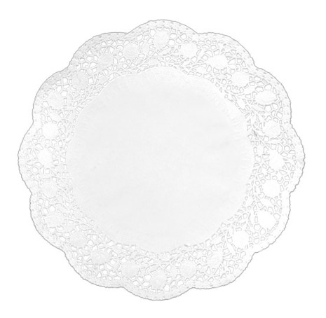 PAPIRNATE ČIPKE, okrogle, fi 36 cm, bele, 6 kos/pak