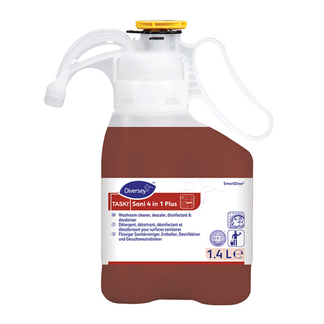 Čistilo za sanitarije in dezinfekcija TASKI Sani 4 in 1 Plus, SmartDose, 1,4 L