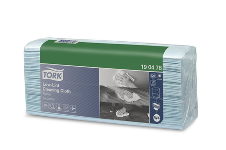 KRPE netkane, čistilne, Tork Low-Lint, turkizne, 120 kos/pak, W4