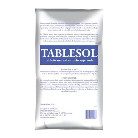 SOL, tabletirana, TABLESOL, za mehčanje vode v pomivalnih strojih, 10 kg