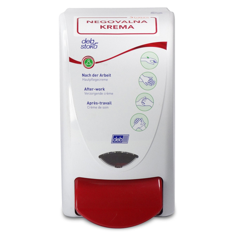 Industrijski MILNIK za negovalno kremo, 1 L, DEB, rdeč gumb in napis