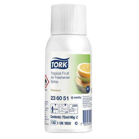Osvežilec zraka TORK Tropical Fruit, vonj tropskih sadežev, v kartuši za dozer, 75 ml, A1