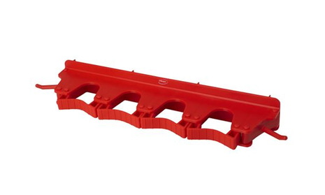 Stenski NOSILEC za pripomočke, 39,5 cm, plastičen, rdeč, HACCP