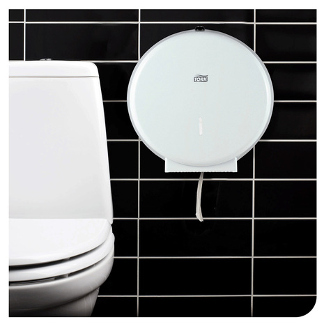 PODAJALNIK toaletnega papirja JUMBO MAX, kovinski, bel, T1