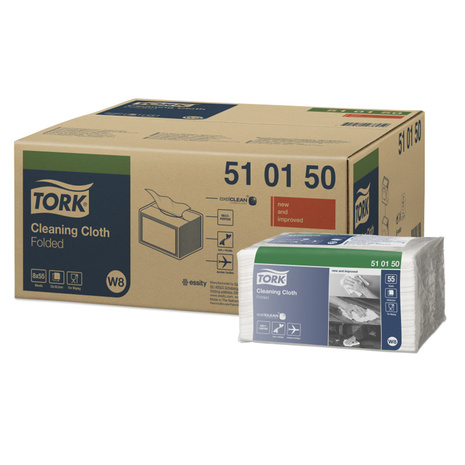 KRPE netkane, čistilne, Tork Cleaning Cloth, bele, 55 kos/pak, W8