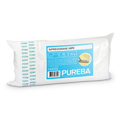 KRPA impregnirana, 25 x 60 cm, PUREBA, bela, 35 g, 50 kos/pak