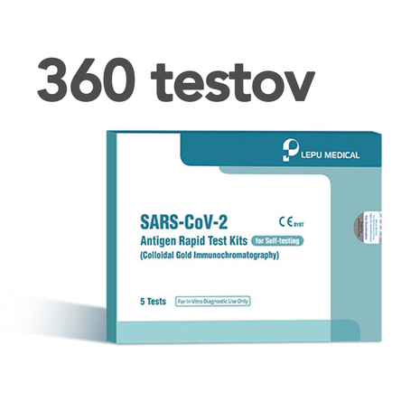 HITRI ANTIGENSKI TEST za samotestiranje SARS-Cov-2, Lepu Medical, 360 kos/krt