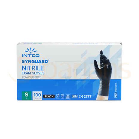 ROKAVICE NITRIL brez pudra S, črne, 100 kos/pak, SYNGUARD