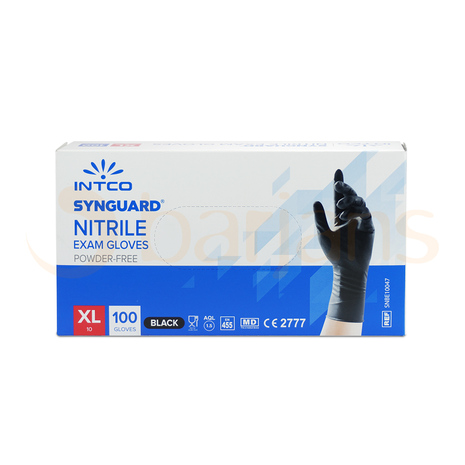 ROKAVICE NITRIL brez pudra XL, črne, 100 kos/pak, SYNGUARD