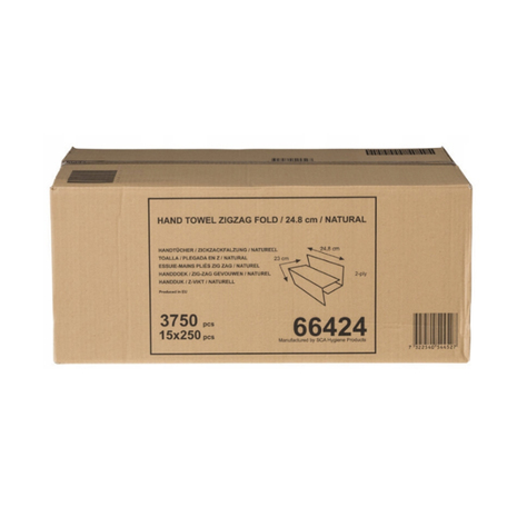 BRISAČE V NATUR Tork Univ., 2-slojne, 23x25 cm, 250 kos/15 pak = 3750 kos/krt, H3