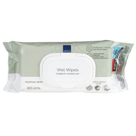 Vlažni čistilni robčki ABENA, nedišeči, 80 kos/pak