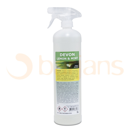 Osvežilec zraka in zaščitni film DEVON, vonj LEMON MINT, 1 L, z razpršilko