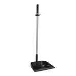 Smetišnica, plastična, 33 cm, z dolgim ročajem, črna, HACCP