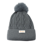 DARILO - Zimska kapa, siva s cofkom, Barjans, univerzalna številka