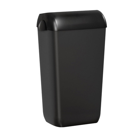 KOŠ 23 L, črn, s pokrovom z luknjo, Marplast