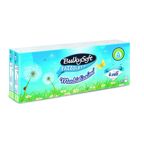 Žepni robčki BulkySoft, 4-slojni, 9 x 10 kos/pak, 90 kos/pak