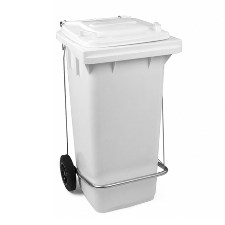 Koš 120 L, na pedal, s kolesi in pokrovom, Filmop