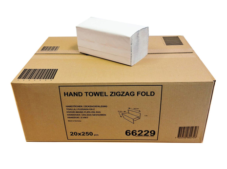 Papirnate brisače 66229 so pakirane v kartonu po 20 paketov, v paketu je 250 kosov.