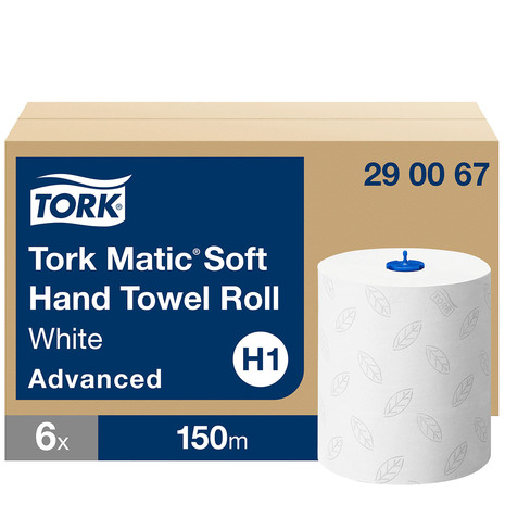 Papirnate brisače TORK MATIC v roli so pakirane 6 kosov v kartonu. 