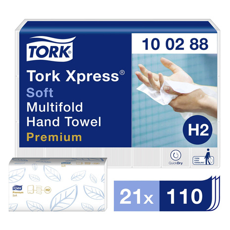 Papirnate brisače TORK 100288 so pakirane po 110 kosov v paketu.