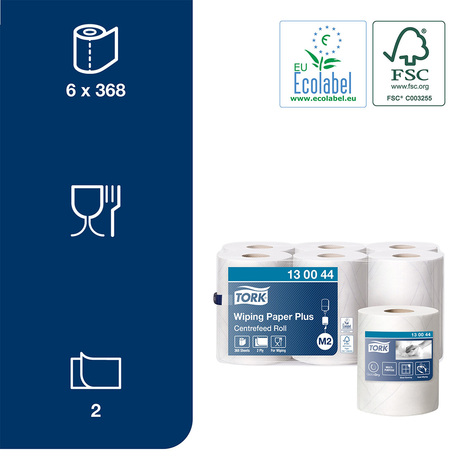 Papirnate brisače TORK 130044 ima certifikat Ecolabel in FSC ter je primerna za stik z živili.