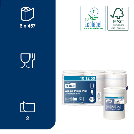Papirnate brisače TORK 101250 so primerne za stik z živili in imajo certifikat Ecolabel ter FSC.