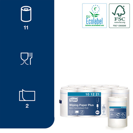 Brisače iz papirja v roli TORK 101221 imajo certifikat Ecolabel, FSC in so primerne za stik z živili.