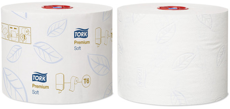 Rola toaletnega papirja 127520 TORK ima 90 metrov navitja.