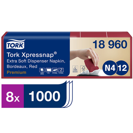 Servieti so pakirani po 8 zavitkov, v vsakem zavitku je 1000 kosov. 
