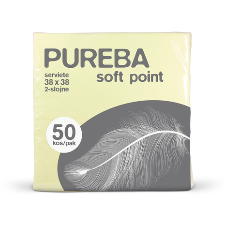 Pureba Soft Point serviete, 38 x 38 cm, šampanj, 2-slojne.