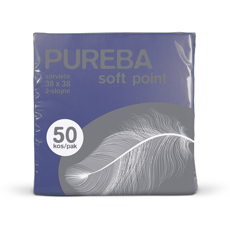 Pureba Soft Point serviete, 38 x 38 cm, temno modre, 2-slojne.